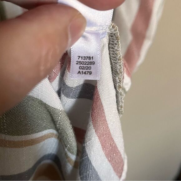 Maurices Multi Striped Button Front V Neck Short Sleeve Blouse XXL - Picture 10 of 10